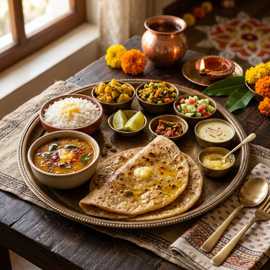 Maharashtrian Puran Poli Thali